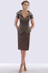 V-neck Sheath Collared Pocketed Natural Princess Seams Waistline Cocktail Above the Knee Pencil-Skirt Short Sleeves Sleeves Sheath Dress