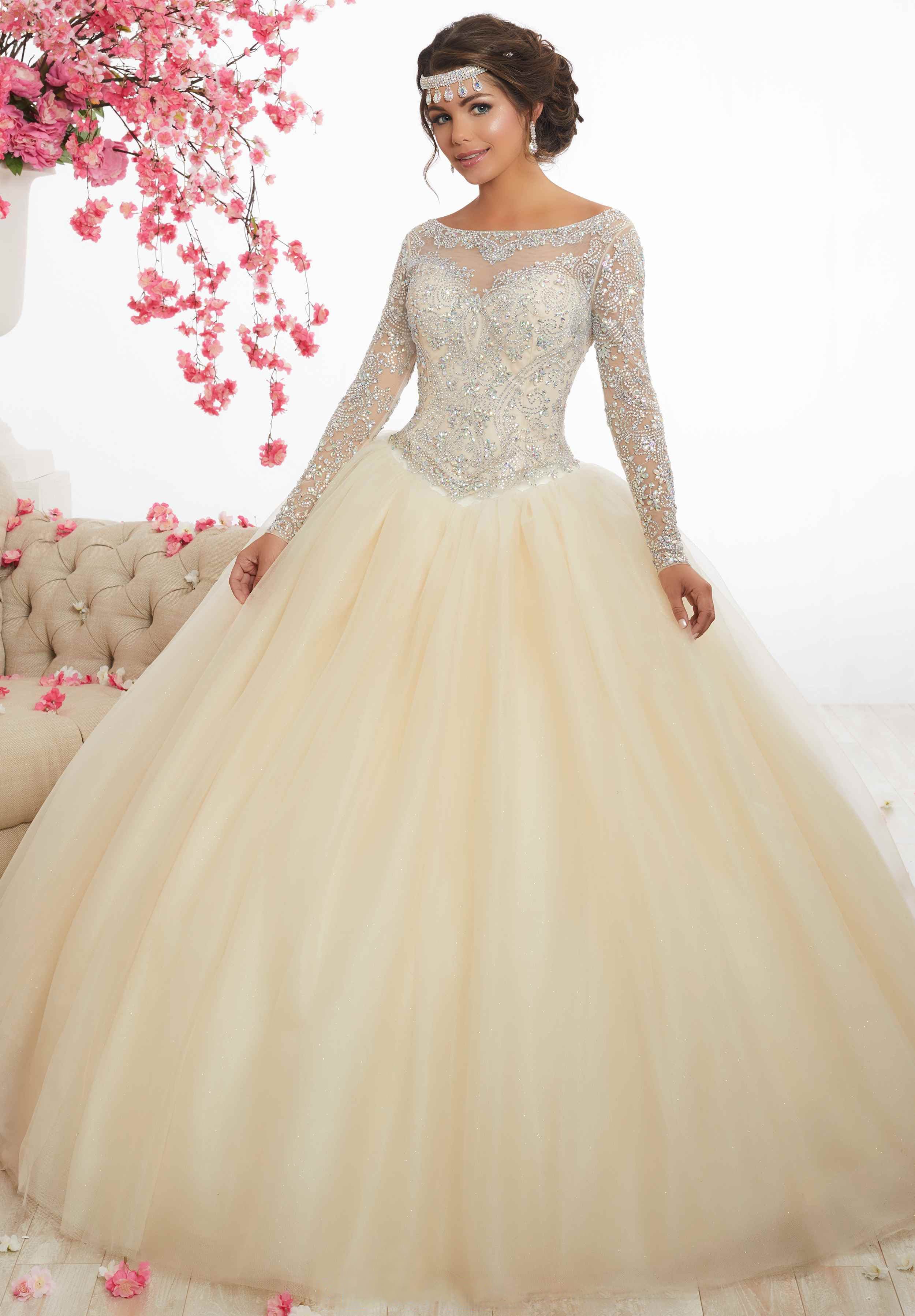 Fiesta Gowns - 56347 Embellished Long Sleeve Ballgown
