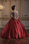 Sophisticated Satin Fall 2019 Basque Corset Waistline Beaded Pleated Sweetheart Ball Gown Quinceanera Dress