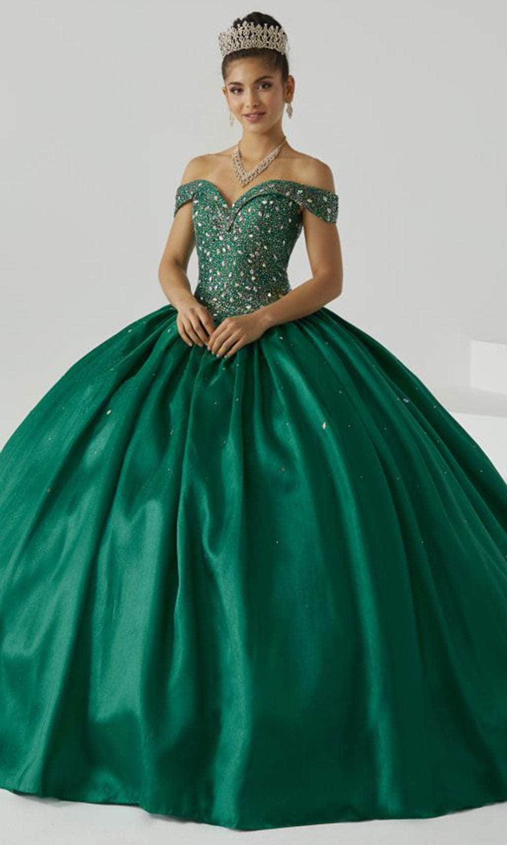 Fiesta Gowns - 56438 Beaded Off Shoulder Ballgown
