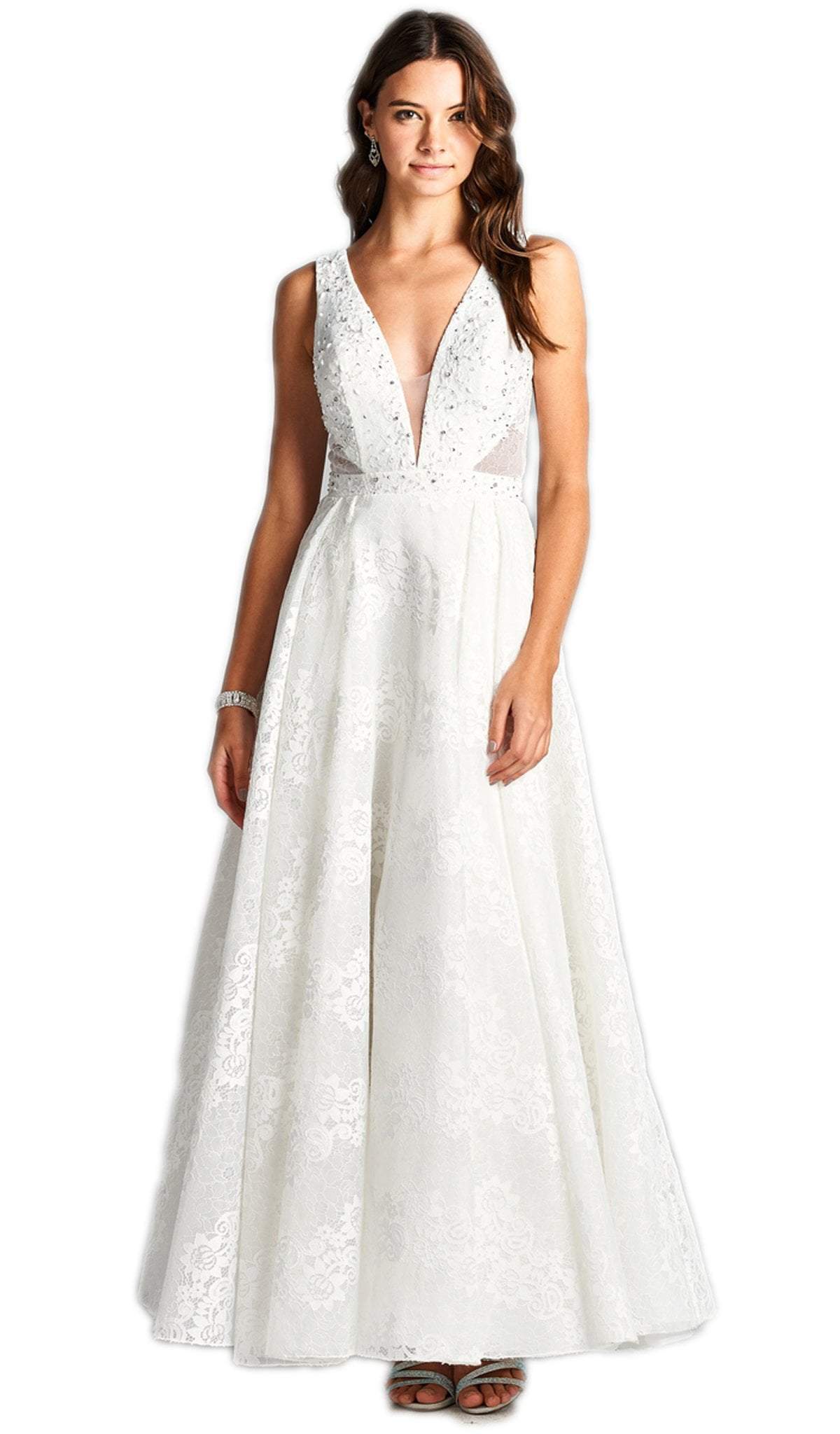 Aspeed Design - Floral Lace Applique Wedding Dress
