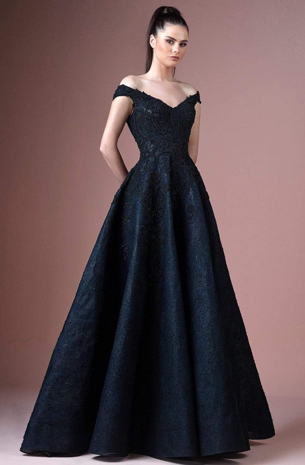 Gatti Nolli Couture - OP-4783 Embellished Off-Shoulder Ballgown ...