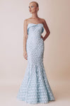 Strapless Mermaid Pleated Back Zipper Open-Back Natural Waistline Sweetheart Evening Dress with a Brush/Sweep Train