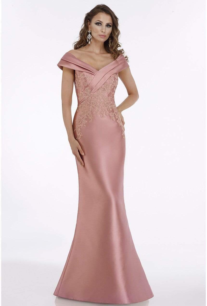 Gia Franco - 12005 Tiered Off-Shoulder Lace Appliqued Dress
