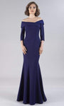 Floor Length Off the Shoulder Wrap Beaded Natural Waistline Mermaid Party Dress