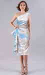 Sheath Floral Print Fitted Ruched Asymmetric Natural Waistline Sleeveless Above the Knee Sheath Dress