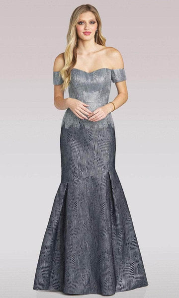 Tall Floor Length Off the Shoulder Sweetheart Metallic Mermaid Natural Waistline Open-Back Asymmetric Fitted Pleated Evening Dress