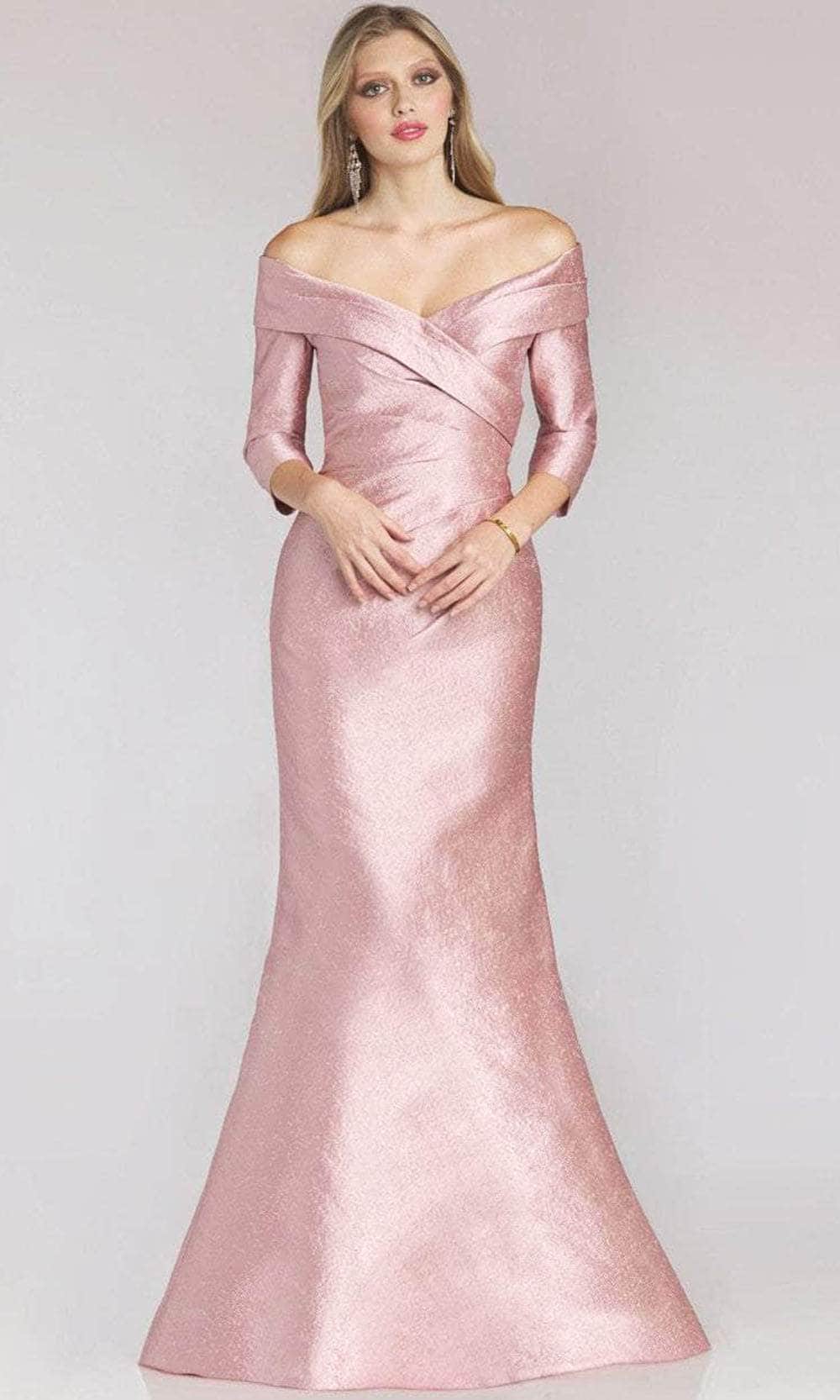 Gia Franco 12222 - Sleek Off Shoulder Evening Dress
