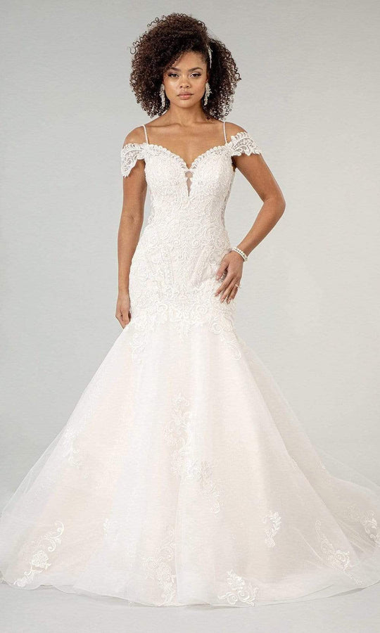 Long-Sleeve Lace Fit-and-Flare Wedding Dress With Long, 55% OFF