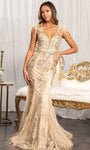 V-neck Plunging Neck Sweetheart Mermaid Sheer Back Zipper Mesh Open-Back Illusion Sequined Glittering Lace Sleeveless Natural Waistline Evening Dress with a Brush/Sweep Train