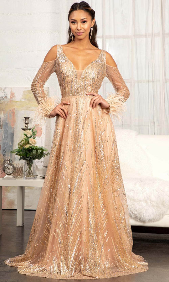 MARDI GRAS ROSE GOLD BALL GOWN | GOLD PROM DRESS
