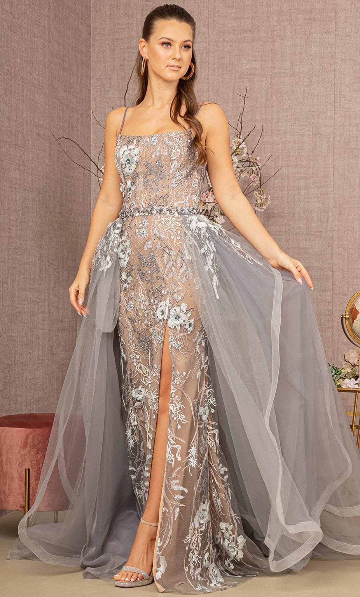GLS by Gloria GL3158 - Embroidered Lace Tulle Gown
