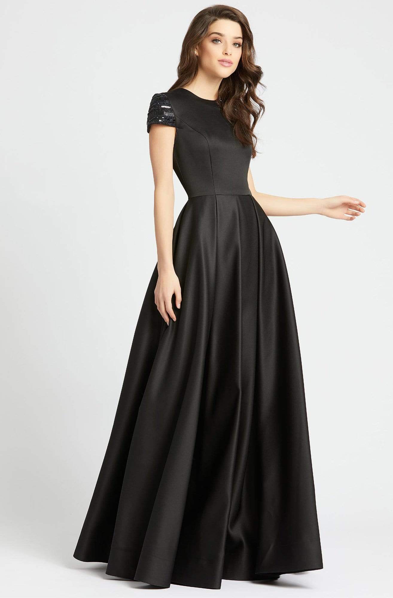leena Duggal - 25947I Jewel Pleated A-Line Evening Gown
