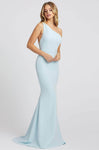 Mermaid Natural Waistline Back Zipper Fitted Open-Back Asymmetric Dress with a Brush/Sweep Train