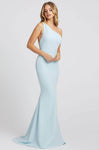 Natural Waistline Back Zipper Asymmetric Fitted Open-Back Mermaid Dress with a Brush/Sweep Train