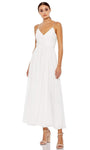 Sexy A-line V-neck Sleeveless Spaghetti Strap Fit-and-Flare Floor Length Natural Waistline Back Zipper Flowy Ruched Fitted Open-Back Chiffon Evening Dress/Party Dress