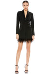 V-neck Cocktail Short Sheath Natural Waistline Long Sleeves Sheath Dress