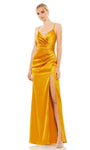 V-neck Wrap Back Zipper Ruched Slit Draped Open-Back Natural Waistline Spaghetti Strap Sheath Floor Length Sheath Dress