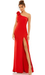 One Shoulder Sleeveless Sheath Natural Waistline Fitted Slit Asymmetric Hidden Back Zipper Sheath Dress/Pageant Dress with a Brush/Sweep Train With a Bow(s)