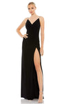 V-neck Spaghetti Strap Sheath Draped Gathered Open-Back Wrap Back Zipper Beaded Slit Natural Waistline Sheath Dress/Pageant Dress/Prom Dress/Party Dress with a Brush/Sweep Train