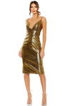 Tall Sophisticated V-neck Empire Waistline Fall Sheath Cocktail Above the Knee Open-Back Fitted Asymmetric Gathered Wrap Back Zipper Pleated Sleeveless Spaghetti Strap Sheath Dress