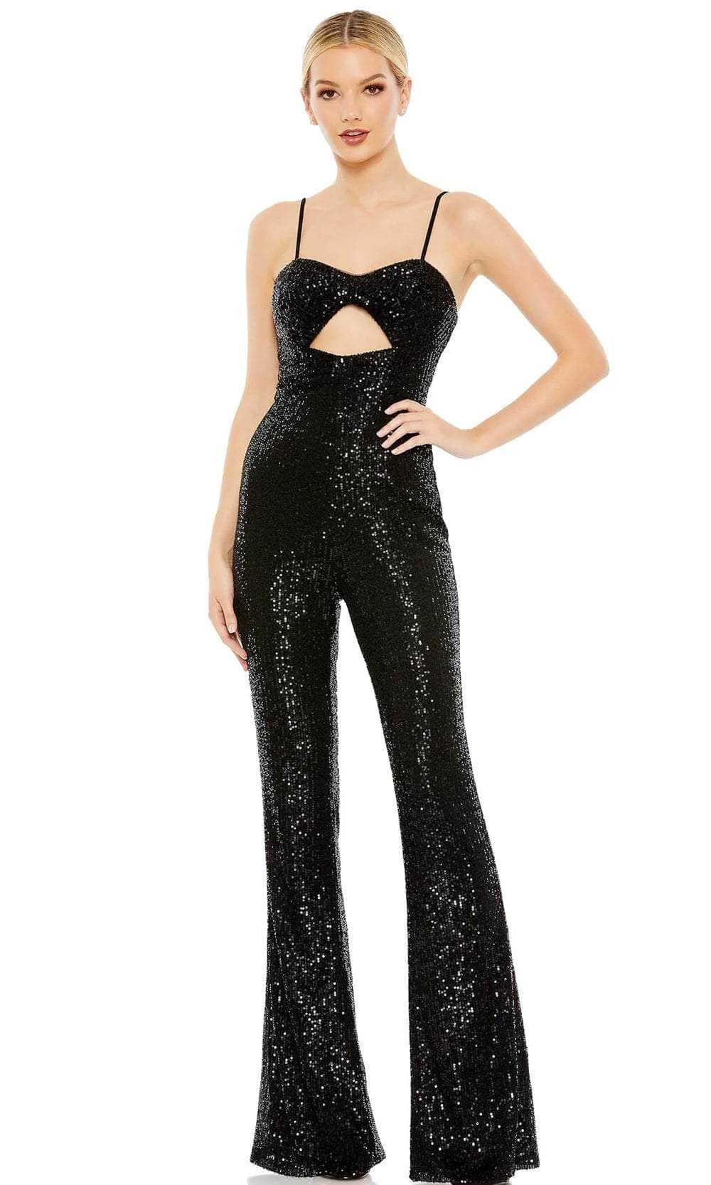 Ieena Duggal 42017 - Sequined Cutout Formal Jumpsuit
