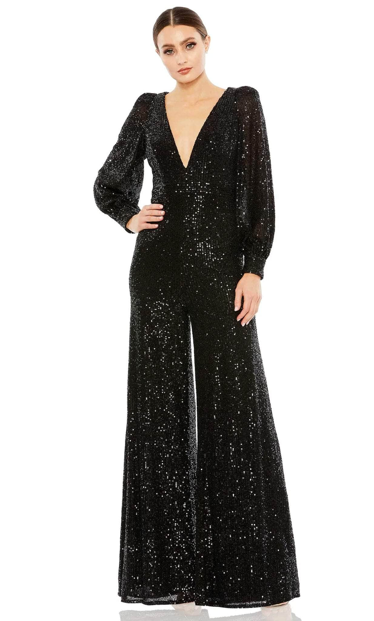 Ieena Duggal 42028 - Sequin Long Sleeve Jumpsuit
