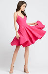 A-line V-neck Fit-and-Flare Full-Skirt Natural Waistline Sleeveless Spaghetti Strap Open-Back Pocketed Back Zipper V Back Fitted Pleated Cocktail Above the Knee Homecoming Dress/Party Dress