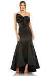 Strapless Hidden Back Zipper Fitted Satin Mermaid Empire Waistline Evening Dress With a Bow(s)