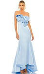 Strapless Mermaid Satin Empire Waistline Fitted Hidden Back Zipper Evening Dress With a Bow(s)