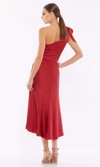 Ieena Duggal - 55387I Bow Draped One Shoulder Dress