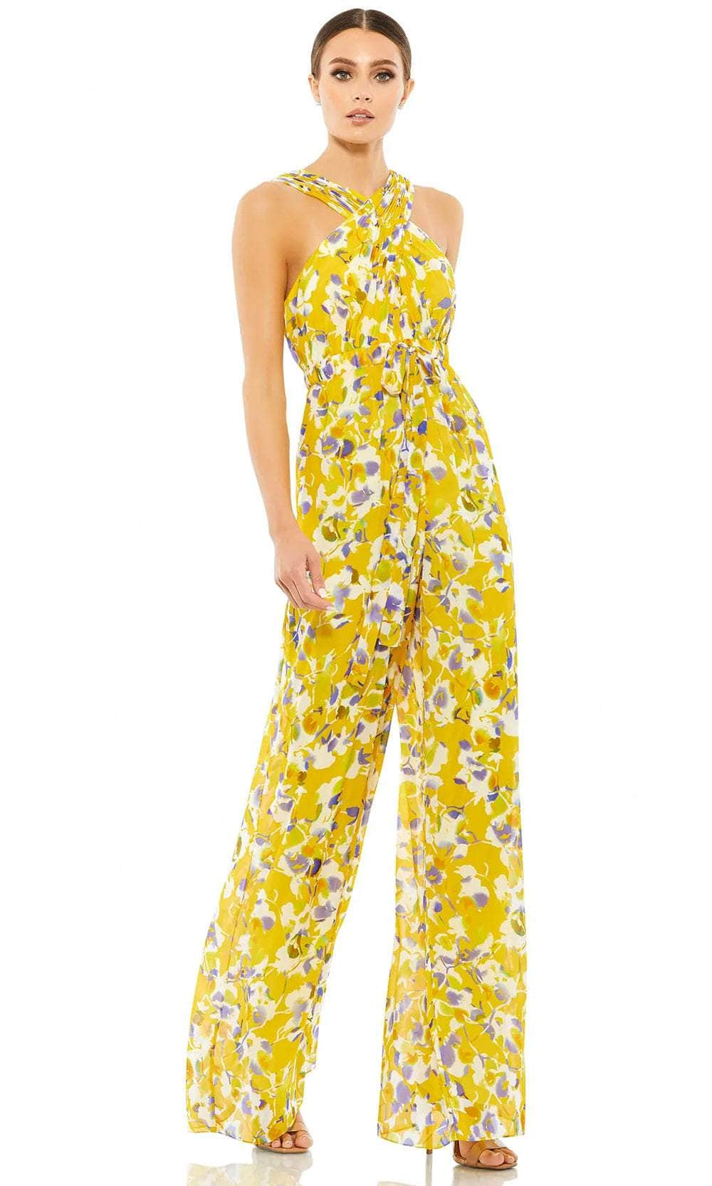 Ieena Duggal 55433 - Halter Neck Floral Print Jumpsuit
