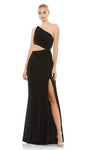 A-line Ruched Asymmetric Cutout Slit Back Zipper Sheath One Shoulder Sleeveless Floor Length Natural Waistline Sheath Dress/Prom Dress