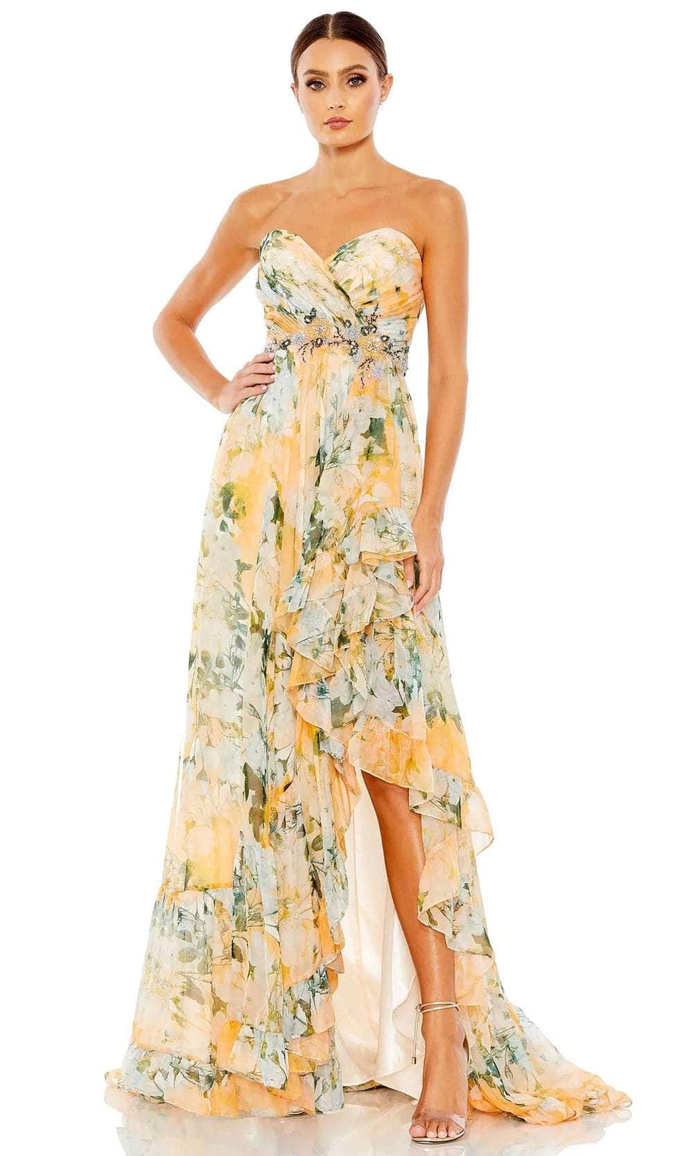 Ieena Duggal 68117 - Strapless Printed Chic Gown

