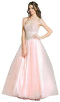 Sophisticated A-line Strapless Sweetheart Chiffon Floor Length Beaded Natural Waistline Sleeveless Evening Dress/Prom Dress