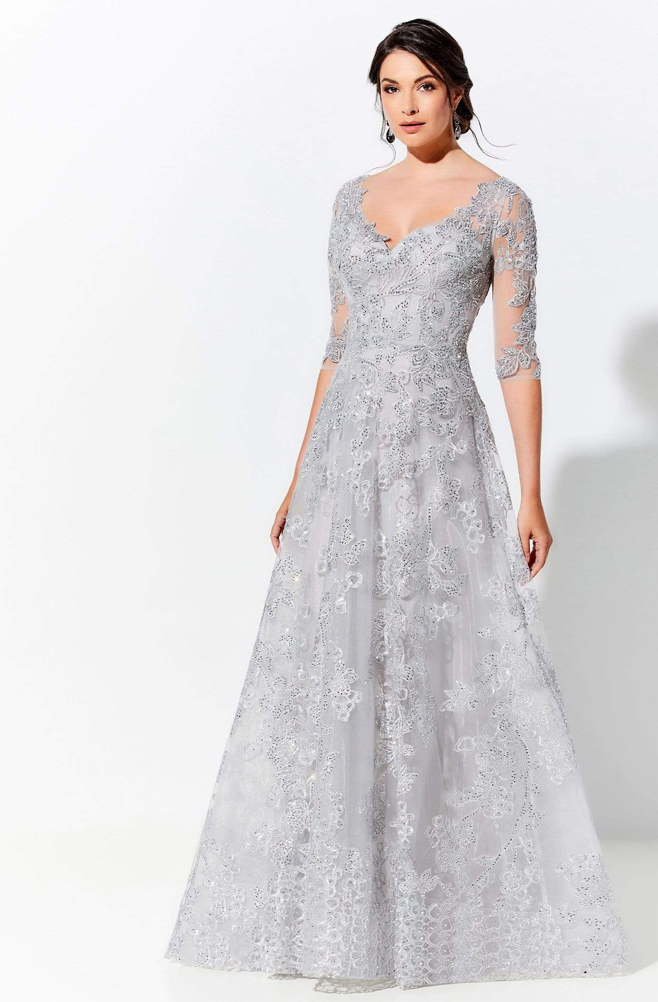 Ivonne D by Mon Cheri - 120D02 Lace V-Neck Mother of the Bride Gown
