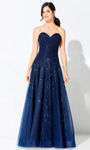 A-line Strapless Dropped Waistline Bateau Neck Sweetheart Floor Length Sequined Ruched Embroidered Illusion Cap Sleeves Dress with a Brush/Sweep Train