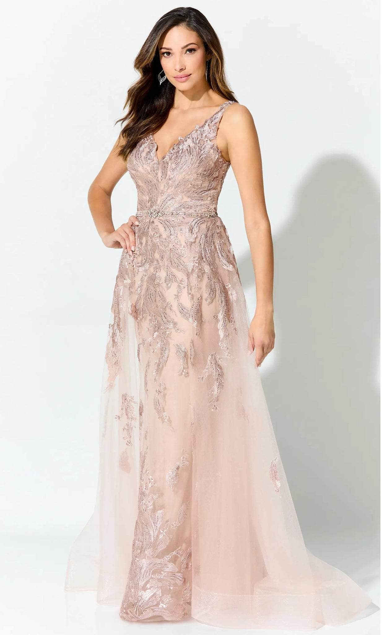 Ivonne D ID924 - Embellished Overskirt Evening Gown
