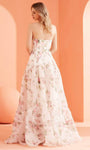 Strapless Fitted Tiered Hidden Back Zipper Sweetheart Natural Waistline Floral Print Prom Dress