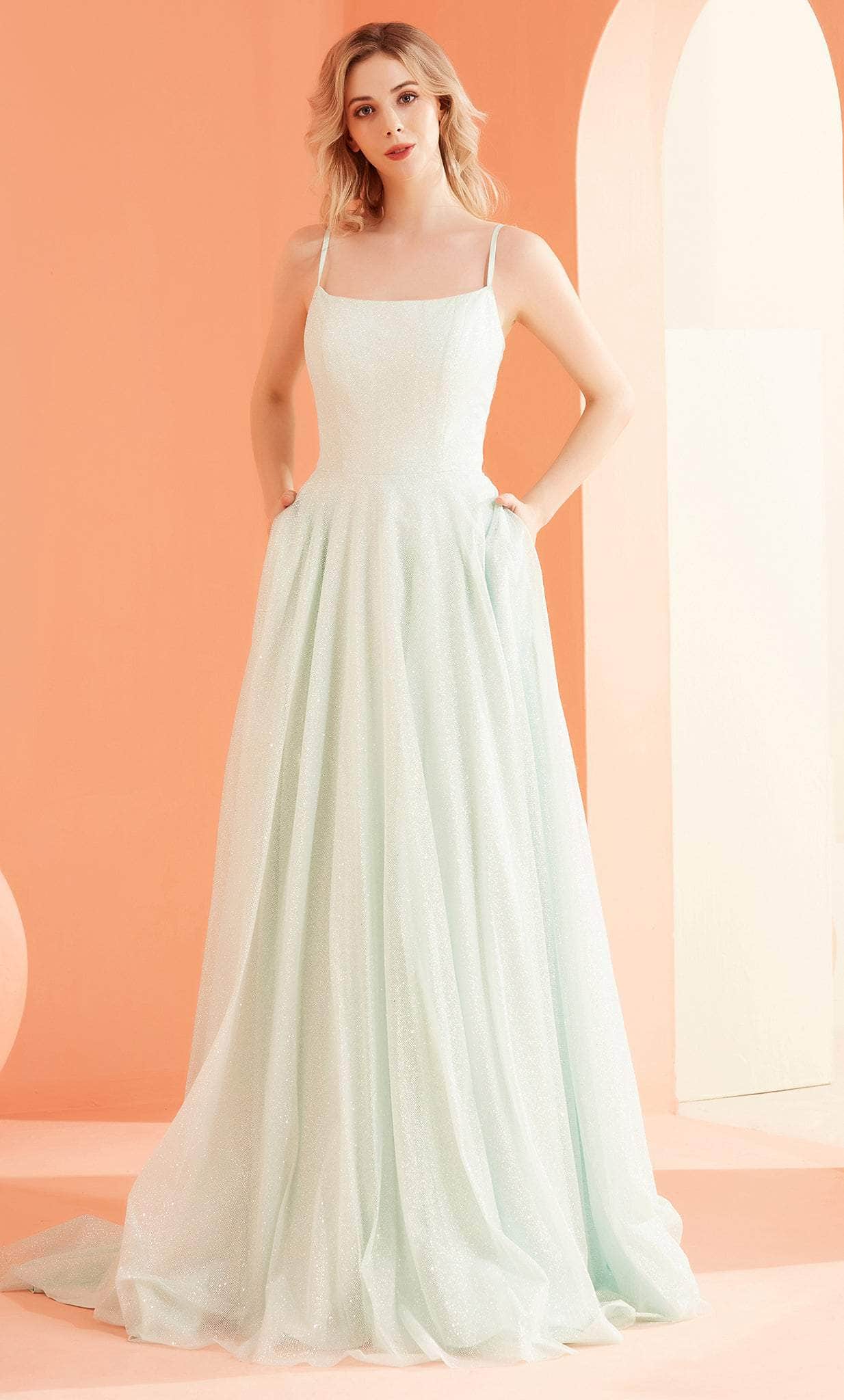 J'Adore Dresses J22019 - Sleeveless Glitter Tulle Evening Gown
