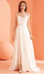 A-line Strapless Floor Length Sweetheart Satin Ruched Beaded Back Zipper Slit Natural Waistline Evening Dress with a Brush/Sweep Train