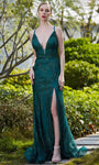 Sexy V-neck General Print Floor Length Tulle Sheath Natural Waistline Sleeveless Plunging Neck Fitted Slit Lace-Up Back Zipper Glittering Open-Back Sheath Dress with a Brush/Sweep Train
