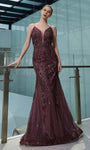 V-neck Tulle Floor Length Sheath Natural Waistline V Back Back Zipper Glittering Open-Back Fitted Sleeveless Spaghetti Strap Sheath Dress with a Brush/Sweep Train