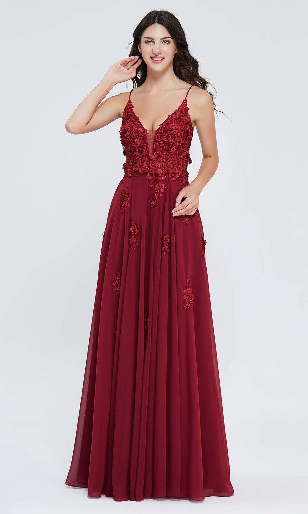J'Adore Dresses - J20001 Floral Lace Applique Gown
