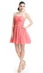 A-line Strapless Cocktail Above the Knee Fit-and-Flare Empire Natural Waistline Sweetheart Fitted Gathered Ruched Tulle Dress