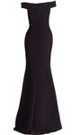 Natural Waistline Sheath Back Zipper Open-Back Slit Fitted Off the Shoulder Floor Length Sheath Dress/Evening Dress With Ruffles