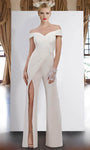 Sexy Back Zipper Slit Fitted Sweetheart Cap Sleeves Off the Shoulder Natural Waistline Jumpsuit