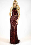 Sleeveless Sequined Sheer Natural Waistline Floor Length Jeweled Neck Sheath Sheath Dress with a Brush/Sweep Train