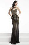 Jersey Mermaid Natural Waistline Cutout Open-Back Halter Sweetheart Dress with a Brush/Sweep Train