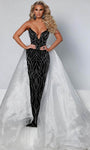 Sophisticated A-line V-neck Strapless Sheath Sequined Open-Back Sheath Dress with a Court Train by Johnathan Kayne